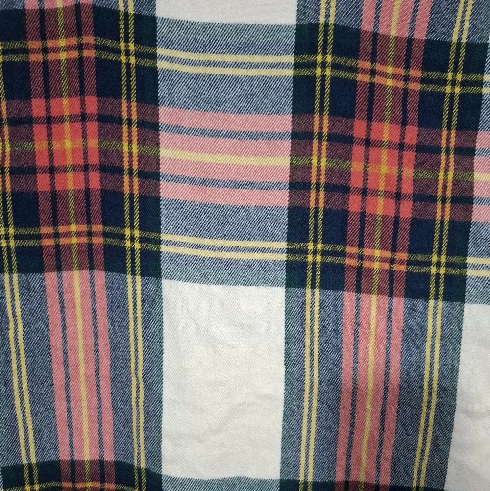 J. Crew Multicolor Plaid Scarf with Fringe